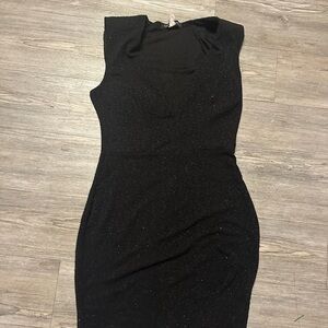 Foreign Exchange Black Sparkle Mini Dress